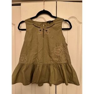 Madewell khaki sleeveless blouse size medium